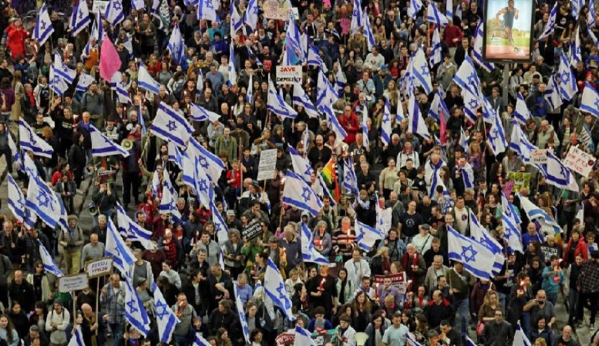 ادامه تظاهرات ضد دولتی در فلسطین اشغالی/ تقلای نتانیاهو بر تغییرات در نظام قضایی با وجود اعتراضات