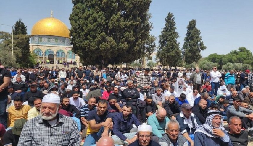 برگزاری سومین نماز جمعه ماه رمضان در مسجد الاقصی + عکس