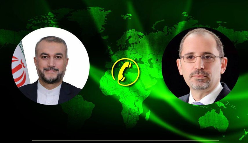 رایزنی امیرعبداللهیان با وزیر خارجه اردن در باره  مناسبات دوجانبه و مسایل منطقه ای