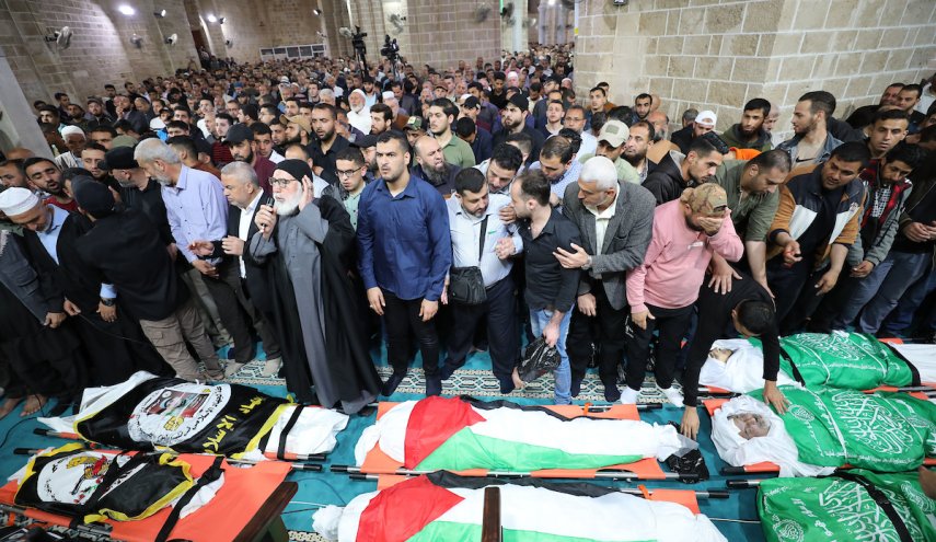 تشییع باشکوه شهدای فلسطینی حملات غزه 