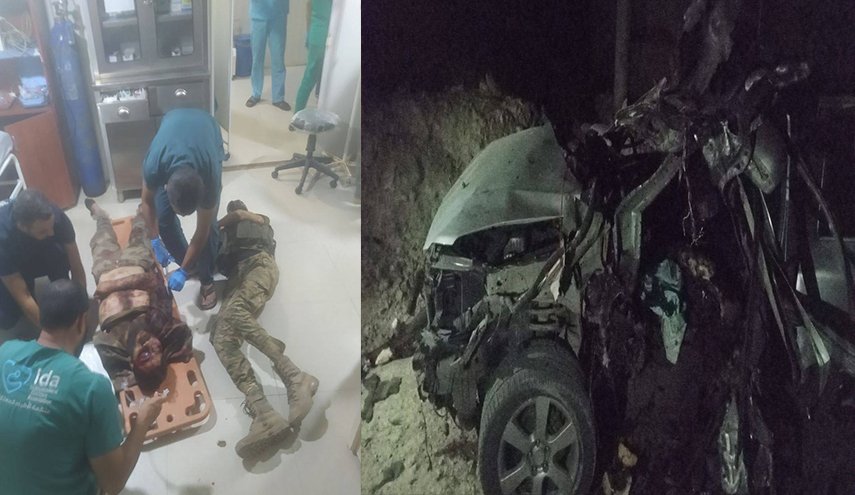 بالصور.. قتلى بانفجار مفخخة على حاجز للمسلحين بريف  حلب