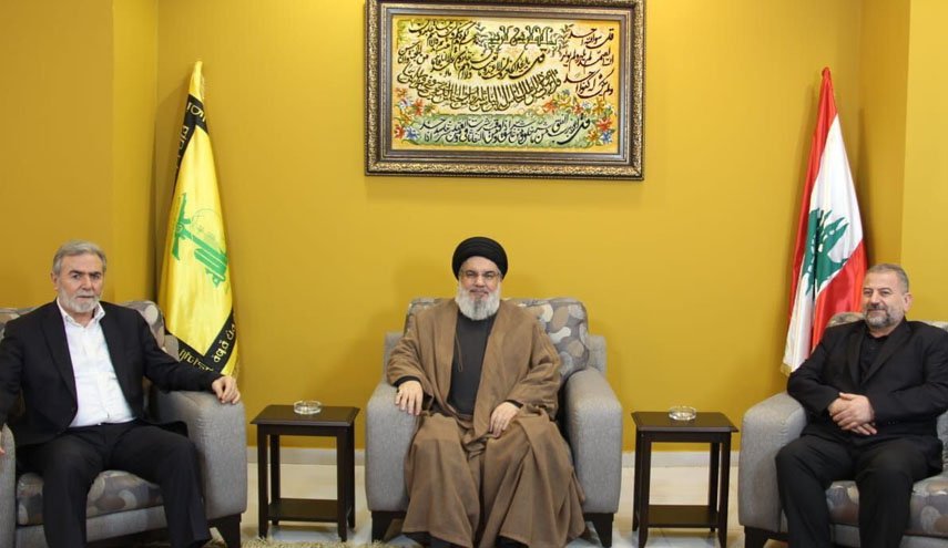 دیدار رهبران جهاد و حماس با دبیرکل حزب الله/ تاکید محور مقاومت بر اصل مقابله با اسرائیل