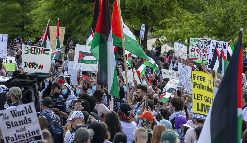 تواصل المسيرات في أمريكا تنديدا بجرائم الاحتلال في غزة

