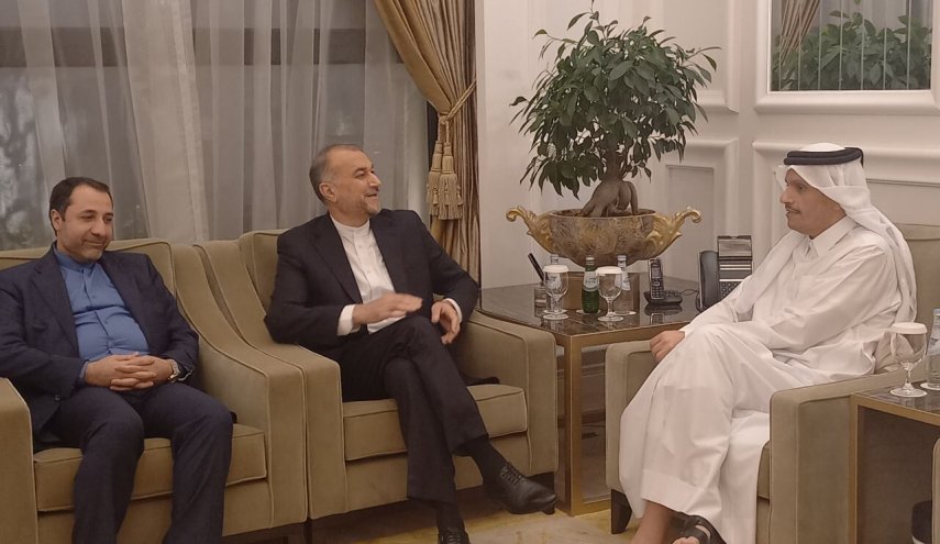 دیدار امیر عبداللهیان با نخست وزیر و وزیر خارجه قطر 

