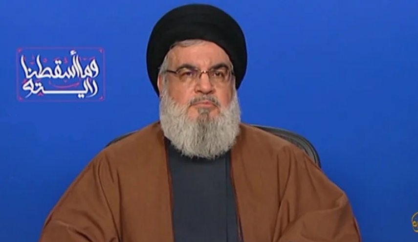سيد حسن نصرالله در تکریم شهید سید مصطفی بدرالدین سخنرانی می کند