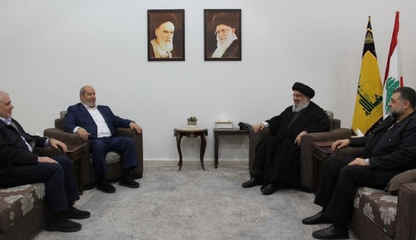 دیدار هیئتی از حماس با دبیرکل حزب‌الله لبنان