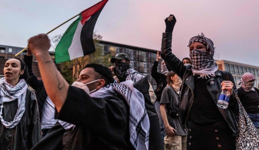 تجمع حامیان فلسطین در ایرلند علیه آمریکا و رژیم اسرائیل
