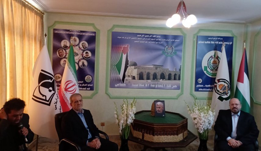 حضور پزشکیان در دفتر حماس در تهران