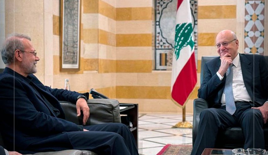 لاریجانی در دیدار نجیب میقاتی و نبیه بری: ایران کنار لبنان و مقاومت می ماند + فیلم