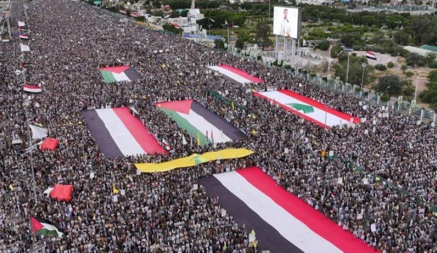 راه پیمایی گسترده یمنی ها در حمایت از غزه و لبنان