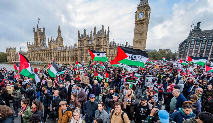 لندن بار دیگر صحنه تظاهرات حامیان فلسطین شد
