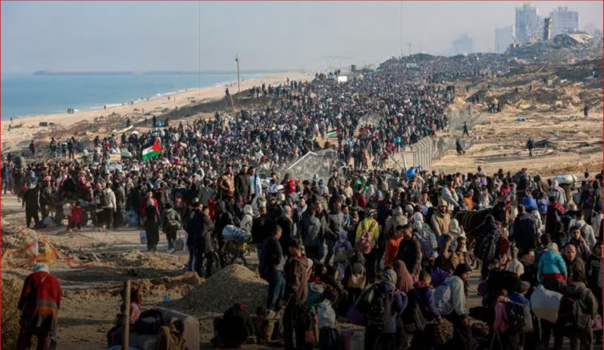 بازگشت بیش از ۳۷۶ هزار نفر به شمال باریکه غزه تا کنون 