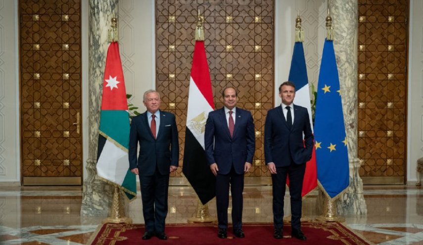 تاکید سران اردن، مصر و فرانسه بر لزوم توقف هرچه‌ سریع‌تر جنگ غزه
