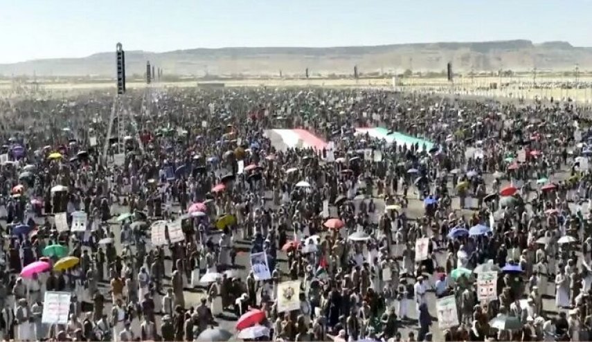 راهپیمایی گسترده یمنی ها در حمایت از ملت فلسطین