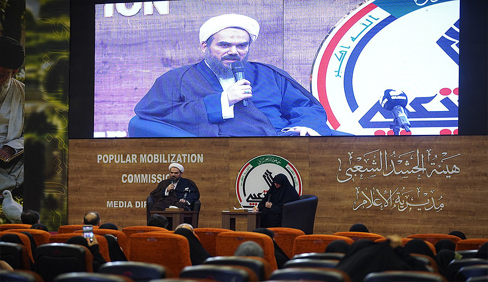 الشيخ محمد جواد محمدي الكلبايكاني في ندوة بالعراق لتكريم عائلة الشهيد الإمام الخامنئي